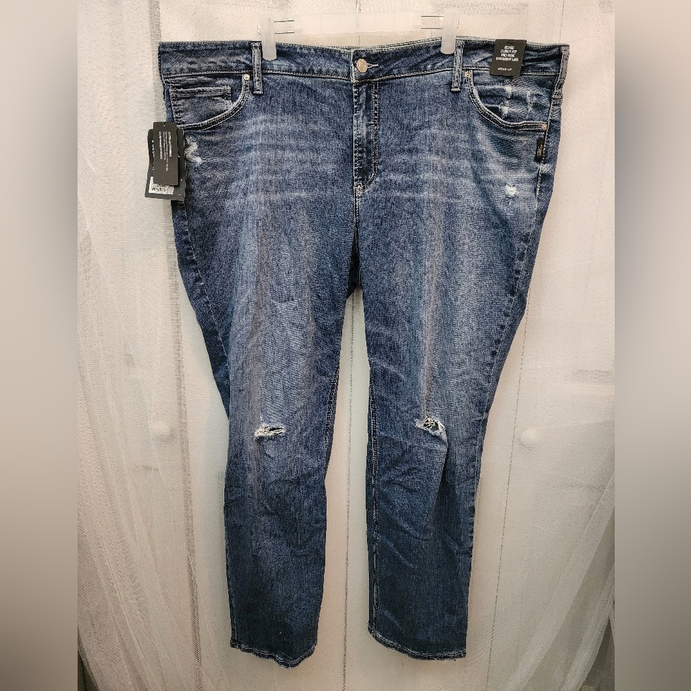 Silver Jean Co Elyse Curvy Fit Mid Rise Straight Leg Jeans NWT